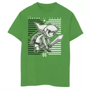 Футболка с рисунком Nintendo Zelda The Legend Diamond & Stripes для мальчиков 8–20 лет Licensed Character