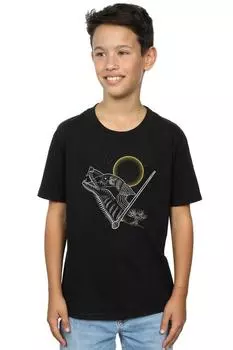 Футболка с рисунком оборотня Harry Potter, черный