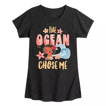 Футболка с рисунком Ocean Chose Me для девочек 7–16 лет Disney's Moana Girls Licensed Character
