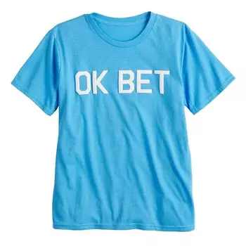 Футболка с рисунком "OK Bet" для мальчиков 8–20 лет Licensed Character, цвет Turquoise Heather