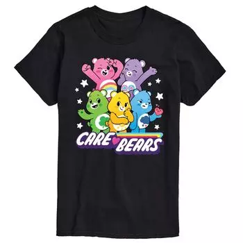 Футболка с рисунком основной группы Big & Tall Care Bears, Black Licensed Character, черный