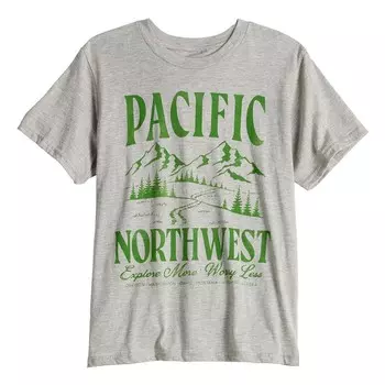 Футболка с рисунком Pacific Northwest для мальчиков 8–20 лет Licensed Character, цвет Heather Grey