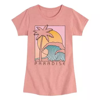 Футболка с рисунком Paradise Scene для девочек 7–16 лет Licensed Character, розовый