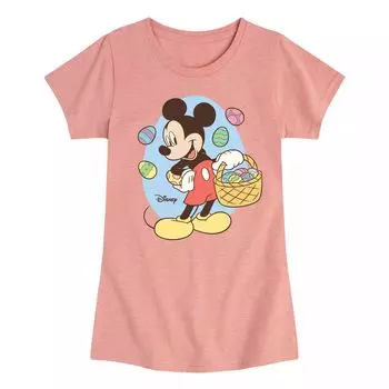 Футболка с рисунком «Пасхальная корзинка» Disney's Mickey Mouse для девочек 7–16 лет Licensed Character, розовый