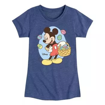 Футболка с рисунком «Пасхальная корзинка» Disney's Mickey Mouse для девочек 7–16 лет Licensed Character, синий