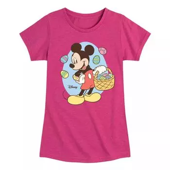 Футболка с рисунком «Пасхальная корзинка» Disney's Mickey Mouse для девочек 7–16 лет Licensed Character, темно-розовый