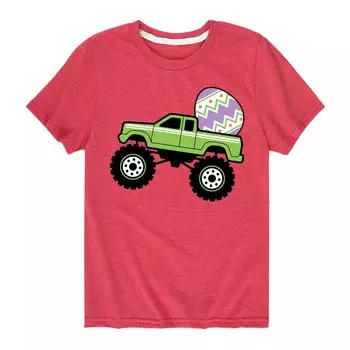 Футболка с рисунком «Пасхальное яйцо» для мальчиков 8–20 лет Monster Truck Licensed Character, красный