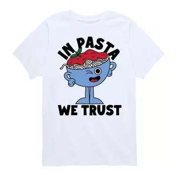 Футболка с рисунком Pasta We Trust для мальчиков 8–20 лет Licensed Character, белый