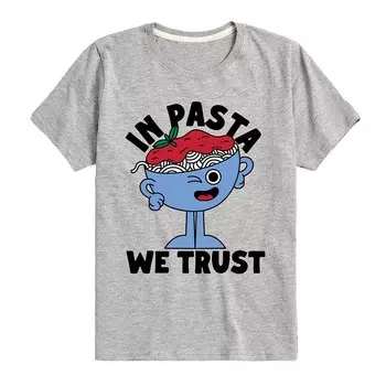 Футболка с рисунком Pasta We Trust для мальчиков 8–20 лет Licensed Character, цвет Heather Gray