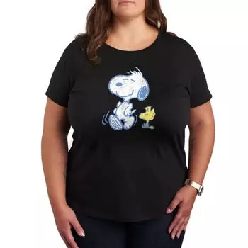 Футболка с рисунком пастели и арахиса Licensed Character, черный