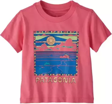 Футболка с рисунком Patagonia для младенцев, цвет Afternoon Pink