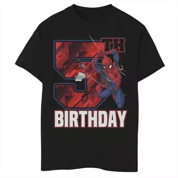 Футболка с рисунком «Паутина-качели» на 5-летие для мальчиков 8–20 лет Marvel Spider-Man, черный