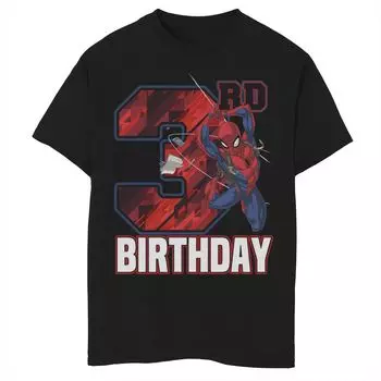 Футболка с рисунком «Паутина» на 3-й день рождения для мальчиков 8–20 лет Marvel Spider-Man Marvel
