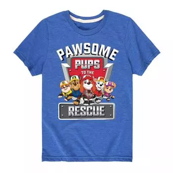 Футболка с рисунком «Pawsome Pups» для мальчиков 8–20 лет Paw Patrol Licensed Character, синий