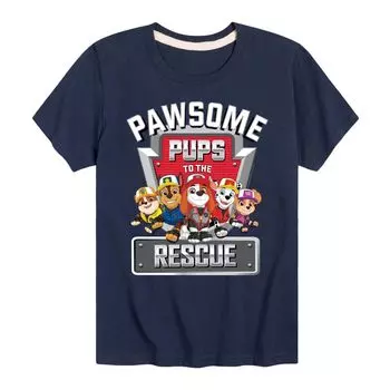 Футболка с рисунком «Pawsome Pups» для мальчиков 8–20 лет Paw Patrol Licensed Character, синий