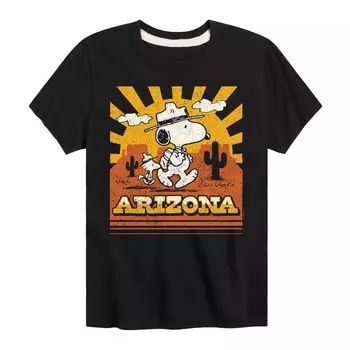 Футболка с рисунком Peanuts Arizona для мальчиков 8–20 лет Licensed Character, черный