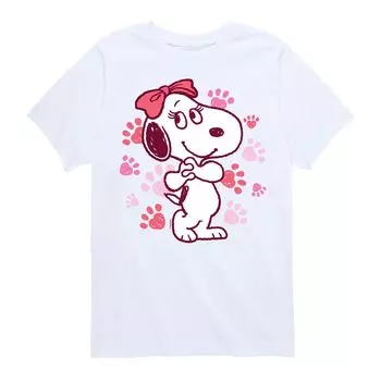 Футболка с рисунком Peanuts Belle Paw Prints для мальчиков 8–20 лет Licensed Character