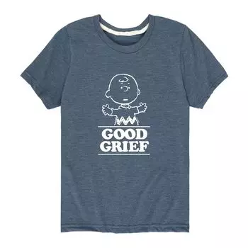 Футболка с рисунком Peanuts Charlie Good Grief для мальчиков 8–20 лет Licensed Character