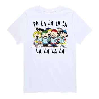 Футболка с рисунком Peanuts Christmas Carols Fa La для мальчиков 8–20 лет Licensed Character, белый