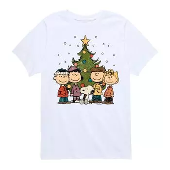 Футболка с рисунком Peanuts Christmas Group для мальчиков 8–20 лет Licensed Character, белый