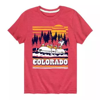 Футболка с рисунком Peanuts Colorado Rafting для мальчиков 8–20 лет Licensed Character, красный