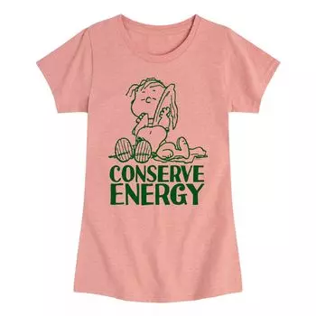 Футболка с рисунком Peanuts Conserve Energy для девочек 7–16 лет Licensed Character