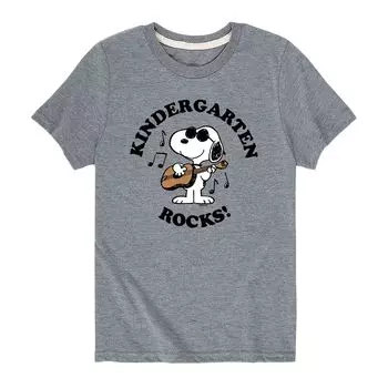 Футболка с рисунком Peanuts для детского сада Rocks для мальчиков 8–20 лет Licensed Character, серый
