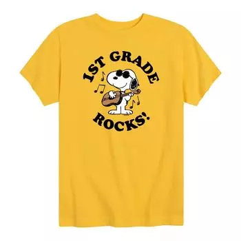 Футболка с рисунком Peanuts для мальчиков 8–20 лет, 1-й класс Rocks Licensed Character, желтый