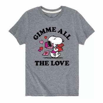 Футболка с рисунком Peanuts Gimme All The Love для мальчиков 8–20 лет Licensed Character