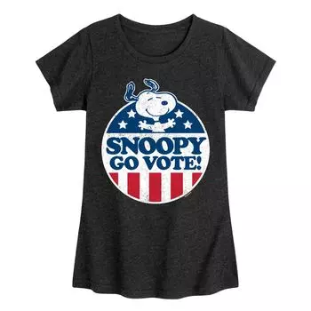 Футболка с рисунком Peanuts Go Vote для девочек 7–16 лет Licensed Character