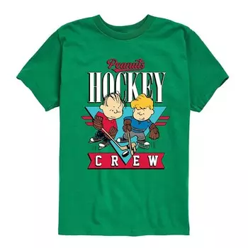Футболка с рисунком Peanuts Hockey Crew для мальчиков 8–20 лет Licensed Character, зеленый