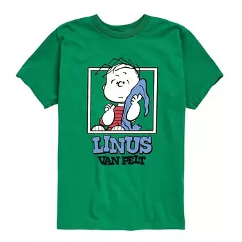 Футболка с рисунком Peanuts Linus Van Pelt для мальчиков 8–20 лет Licensed Character, зеленый