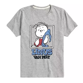 Футболка с рисунком Peanuts Linus Van Pelt для мальчиков 8–20 лет Licensed Character, цвет Heather Gray