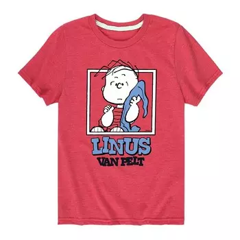 Футболка с рисунком Peanuts Linus Van Pelt для мальчиков 8–20 лет Licensed Character, цвет Heather Red
