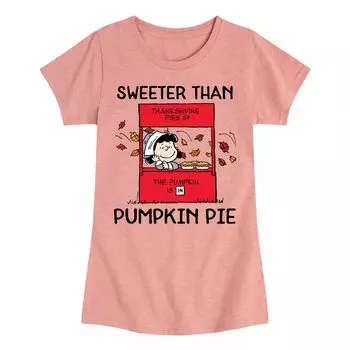 Футболка с рисунком Peanuts Pumpkin Pie Lucy для девочек 7–16 лет Licensed Character, розовый