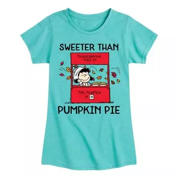 Футболка с рисунком Peanuts Pumpkin Pie Lucy для девочек 7–16 лет Licensed Character, синий