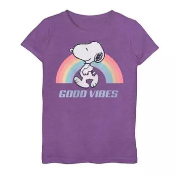 Футболка с рисунком Peanuts Rainbow Good Vibes для девочек 7–16 лет Licensed Character