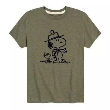 Футболка с рисунком Peanuts Scout Pals для мальчиков 8–20 лет Licensed Character, зеленый