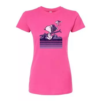 Футболка с рисунком Peanuts Ski Stripes для юниоров Licensed Character, розовый