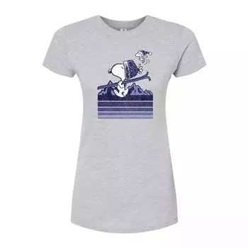Футболка с рисунком Peanuts Ski Stripes для юниоров Licensed Character, серый