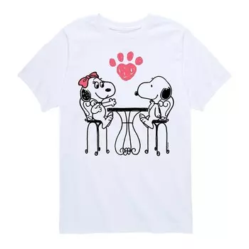 Футболка с рисунком Peanuts Snoopy And Belle Date для мальчиков 8–20 лет Licensed Character, белый