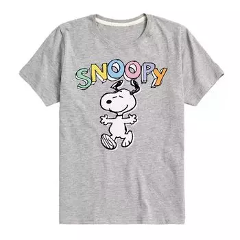 Футболка с рисунком Peanuts Snoopy для мальчиков 8–20 лет Licensed Character, серый