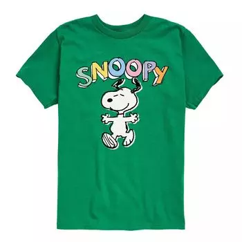 Футболка с рисунком Peanuts Snoopy для мальчиков 8–20 лет Licensed Character, зеленый