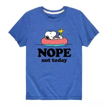 Футболка с рисунком Peanuts Snoopy для мальчиков 8–20 лет «Нет, не сегодня» Licensed Character, синий