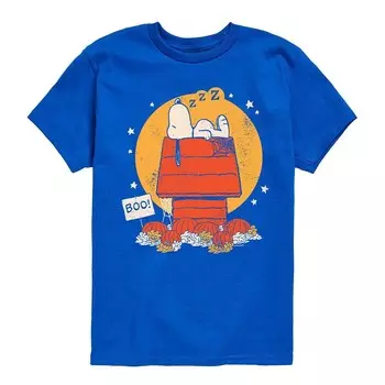 Футболка с рисунком Peanuts Snoopy Halloween Dog House для мальчиков 8–20 лет Licensed Character, синий