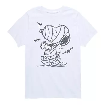 Футболка с рисунком Peanuts Snoopy Mummy and Bats для мальчиков 8–20 лет Licensed Character, белый