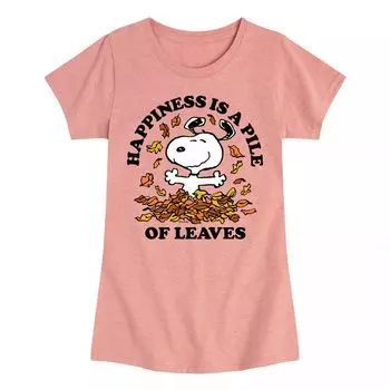 Футболка с рисунком Peanuts Snoopy Pile Leaves для девочек 7–16 лет Licensed Character, розовый