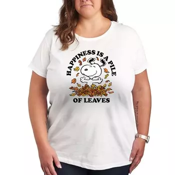 Футболка с рисунком «Peanuts Snoopy Pile Of Leaves» Licensed Character, белый
