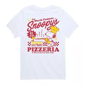 Футболка с рисунком Peanuts Snoopy's Pizzeria для мальчиков 8–20 лет Licensed Character, белый