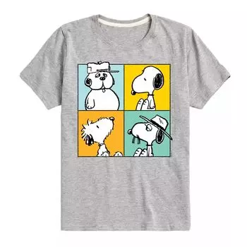 Футболка с рисунком Peanuts Snoopy Siblings для мальчиков 8–20 лет Licensed Character, серый